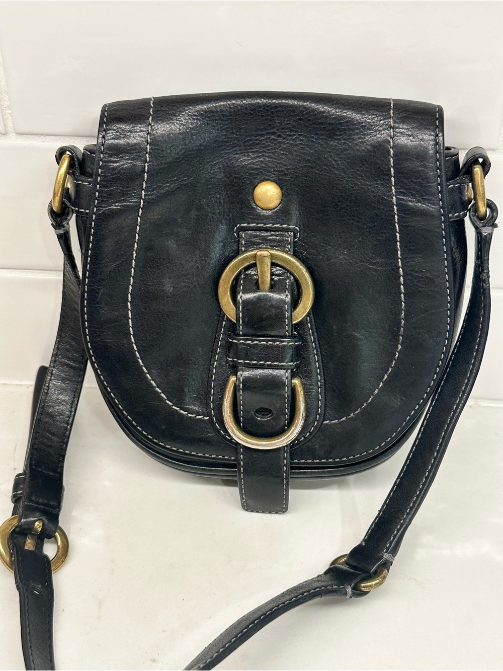 Coach Garcia Mini Saddle Bag with Limited Purple Satin Lining Edition